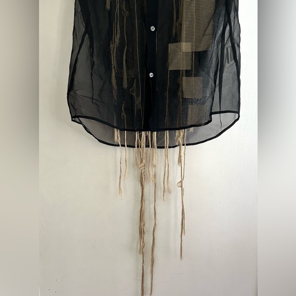 Rare Mens Costume National Homme Sheer Black Shirt Size 48 Made in Italy - Picture 10 of 15